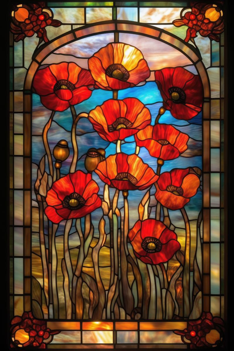 00426-1811756021-_lora_Louis Comfort Tiffany Style_1_Louis Comfort Tiffany Style - A stained glass window showing Poppy Flowers, the stained glas.png